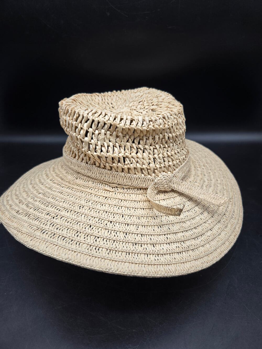 Route 66 Natural Straw Sun Hat Wide Brim Beach Garden One Size Womens